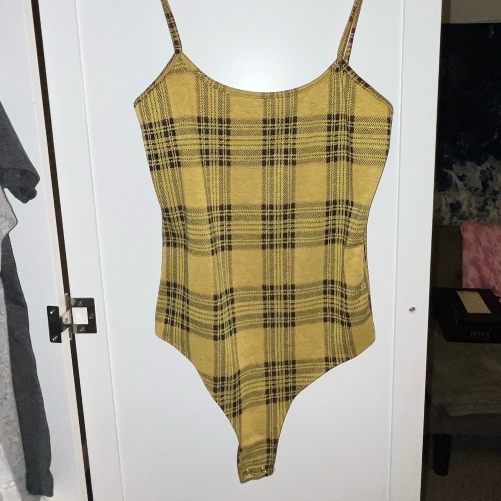 Yellow Plaid Bodysuit